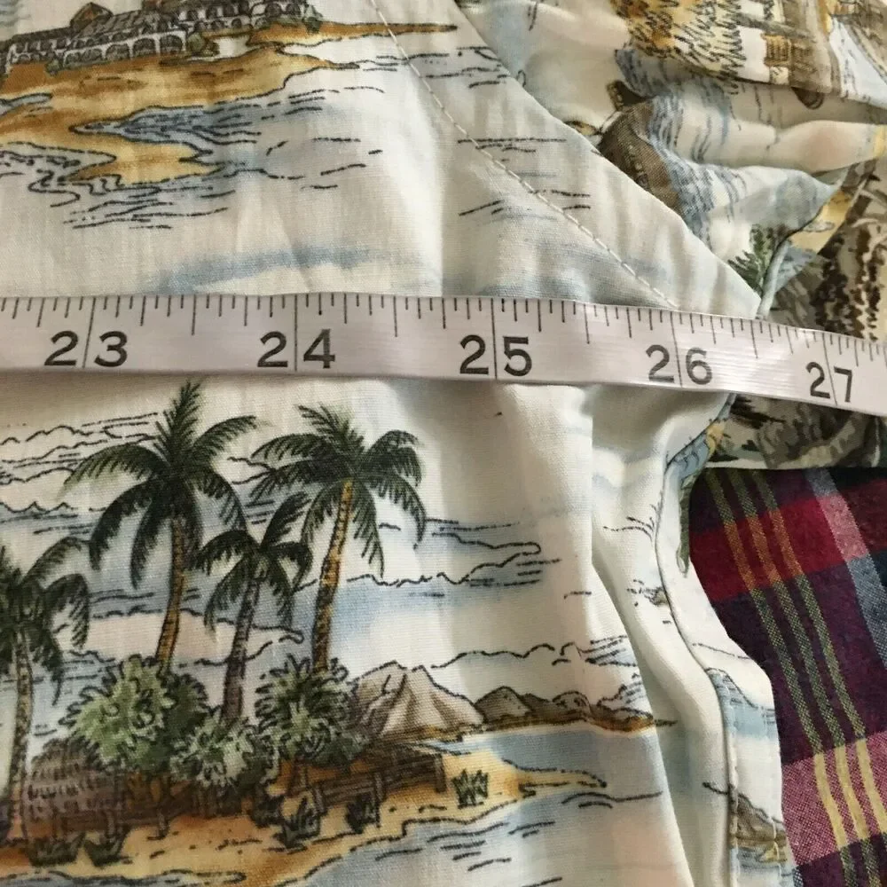 Pierre Cardin Shirt Mens Sz XL Beige Tropical Cotton Short Sleeve Button Up - Picture 8 of 9